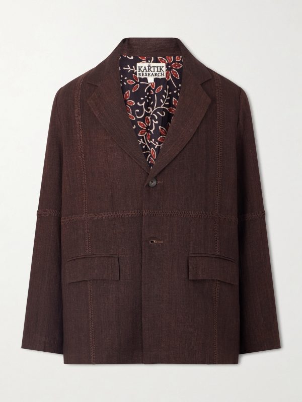 Rabari Embroidered Linen Suit Jacket Rabari Embroidered Linen Suit Jacket