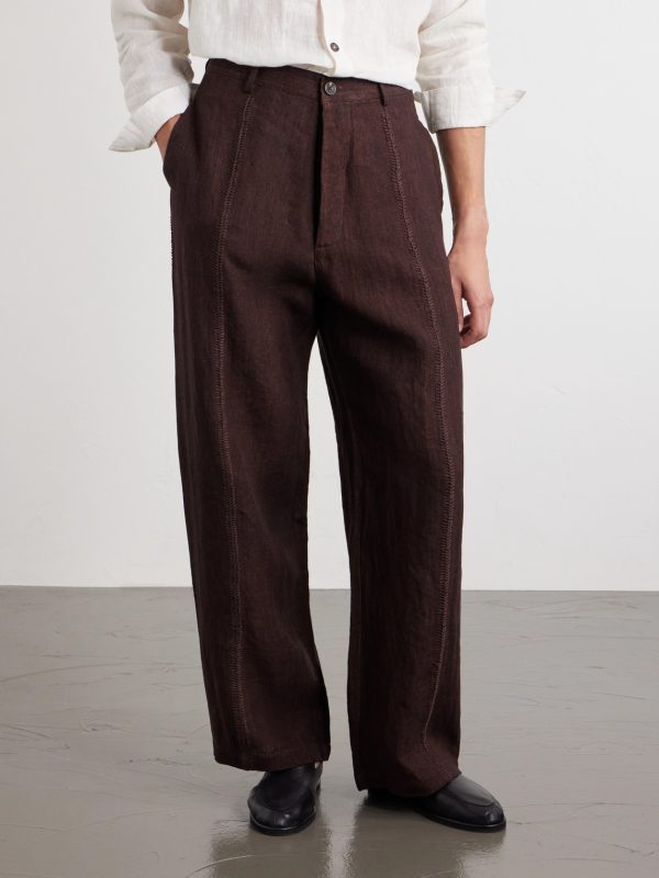 Rabari Embroidered Straight-Leg Linen Suit Trousers - FR Rabari Embroidered Straight-Leg Linen Suit Trousers - FR