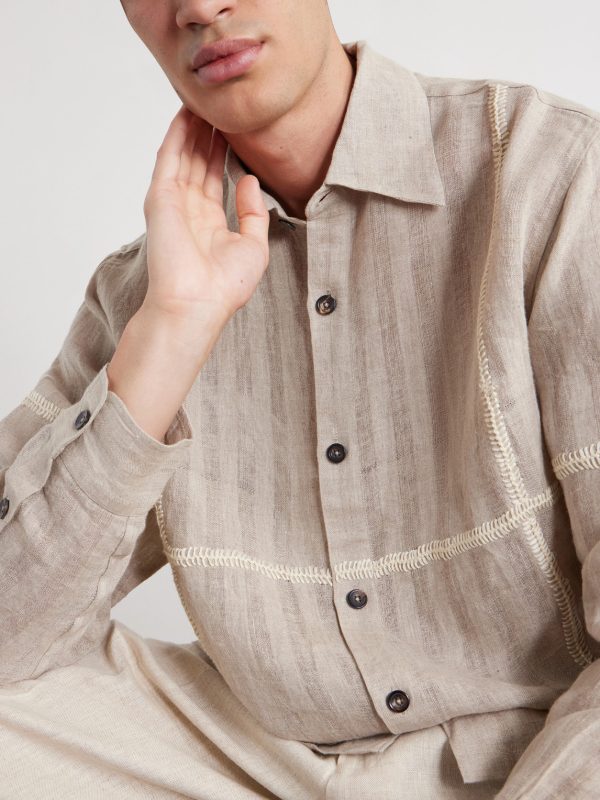 Rabari Embroidered Linen Shirt - CU