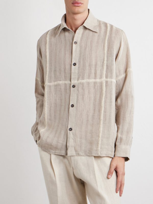 Rabari Embroidered Linen Shirt - FR