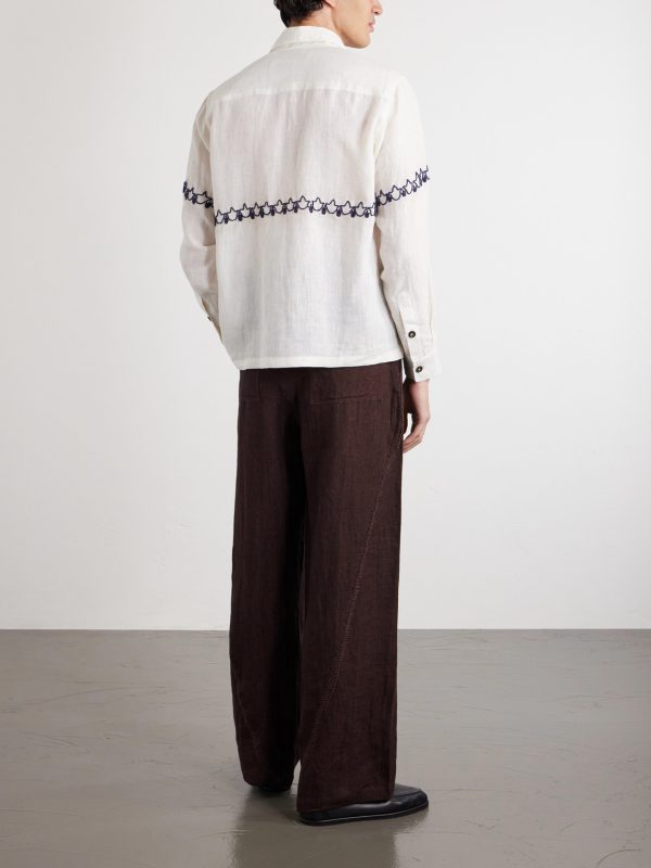 Embroidered Linen Shirt - BK Embroidered Linen Shirt - BK
