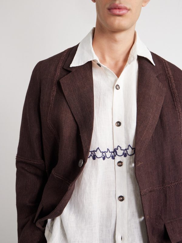 Embroidered Linen Shirt - CU Embroidered Linen Shirt - CU