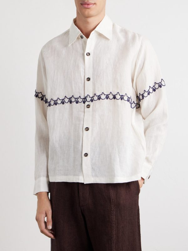 Embroidered Linen Shirt - FR Embroidered Linen Shirt - FR