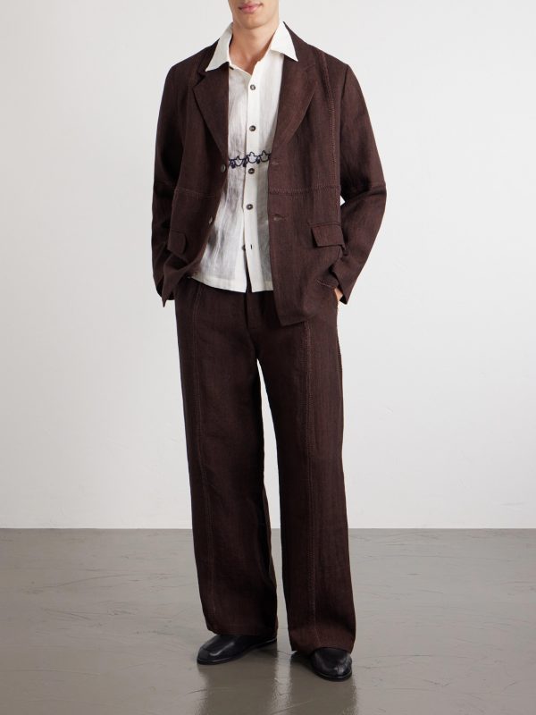 Embroidered Linen Shirt - OU Embroidered Linen Shirt - OU