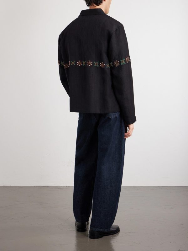Embroidered Linen Shirt - BK Embroidered Linen Shirt - BK