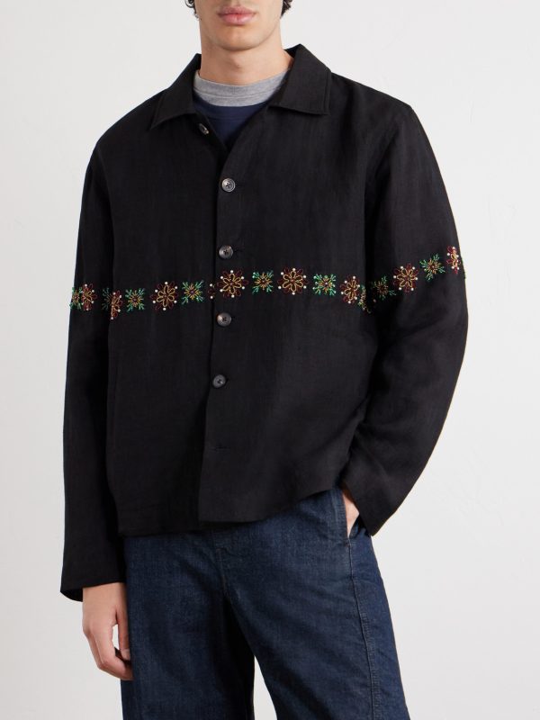 Embroidered Linen Shirt - FR Embroidered Linen Shirt - FR