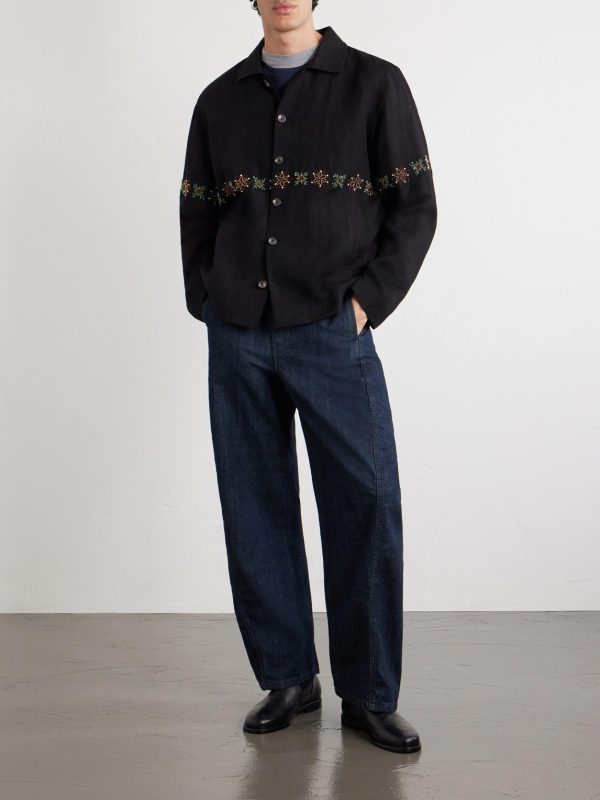 Embroidered Linen Shirt - OU Embroidered Linen Shirt - OU