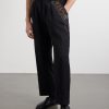 Straight-Leg Zardozi Embroidered Pleated Linen Trousers - FR