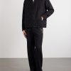 Straight-Leg Zardozi Embroidered Pleated Linen Trousers - OU