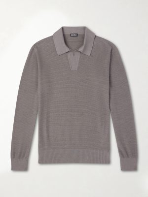 Silk and Cashmere-Blend Polo Shirt Silk and Cashmere-Blend Polo Shirt
