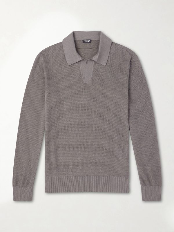 Silk and Cashmere-Blend Polo Shirt Silk and Cashmere-Blend Polo Shirt