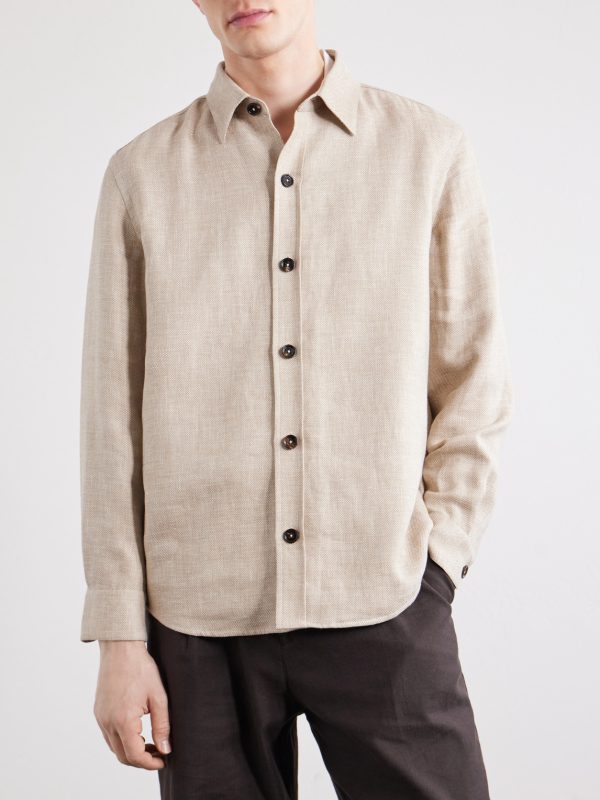 Cashmere, Linen and Silk-Blend Overshirt - FR Cashmere, Linen and Silk-Blend Overshirt - FR