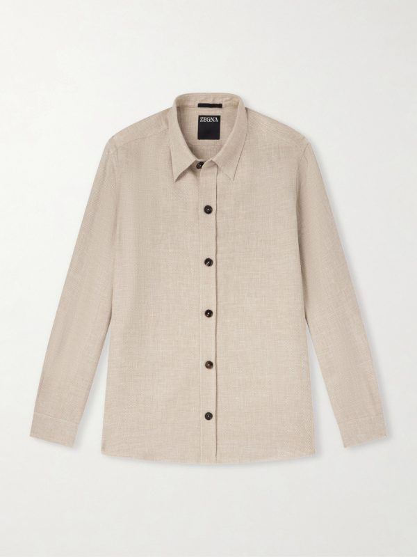 Cashmere, Linen and Silk-Blend Overshirt Cashmere, Linen and Silk-Blend Overshirt