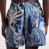 Printed Straight-Leg Swim Shorts - BK Printed Straight-Leg Swim Shorts - BK