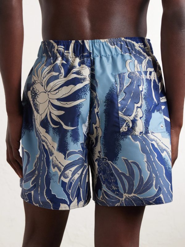 Printed Straight-Leg Swim Shorts - BK Printed Straight-Leg Swim Shorts - BK