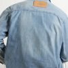 Slant Logo-Appliquéd Panelled Denim Shirt - CU Slant Logo-Appliquéd Panelled Denim Shirt - CU
