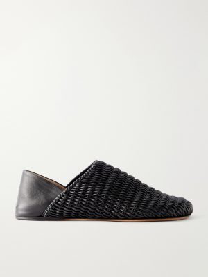 Slipper Woven-Leather Mules