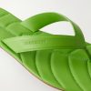 Leaf Logo-Debossed Leather Sandals - CU