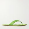 Leaf Logo-Debossed Leather Sandals