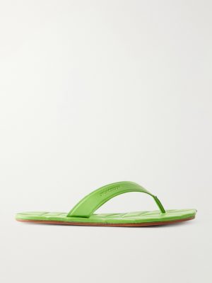 Leaf Logo-Debossed Leather Sandals Leaf Logo-Debossed Leather Sandals