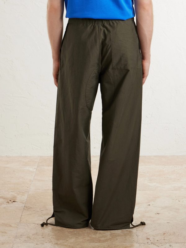 Wide-Leg Cotton-Blend Canvas Parachute Trousers - BK Wide-Leg Cotton-Blend Canvas Parachute Trousers - BK