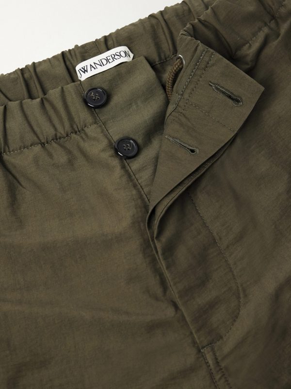 Wide-Leg Cotton-Blend Canvas Parachute Trousers - E1 Wide-Leg Cotton-Blend Canvas Parachute Trousers - E1