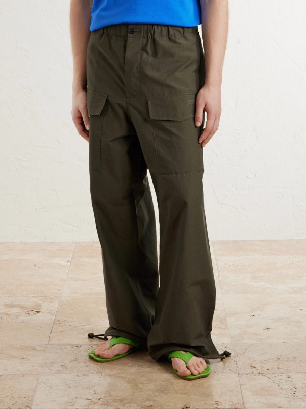 Wide-Leg Cotton-Blend Canvas Parachute Trousers - FR Wide-Leg Cotton-Blend Canvas Parachute Trousers - FR