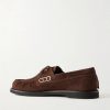 Ruffle Suede Boat Shoes - BK Ruffle Suede Boat Shoes - BK