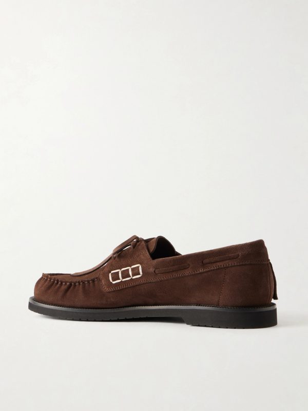 Ruffle Suede Boat Shoes - BK Ruffle Suede Boat Shoes - BK