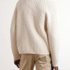 Honeycomb Cable-Knit Cotton-Blend Zip-Up Cardigan - BK