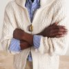 Honeycomb Cable-Knit Cotton-Blend Zip-Up Cardigan - CU