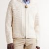 Honeycomb Cable-Knit Cotton-Blend Zip-Up Cardigan - FR