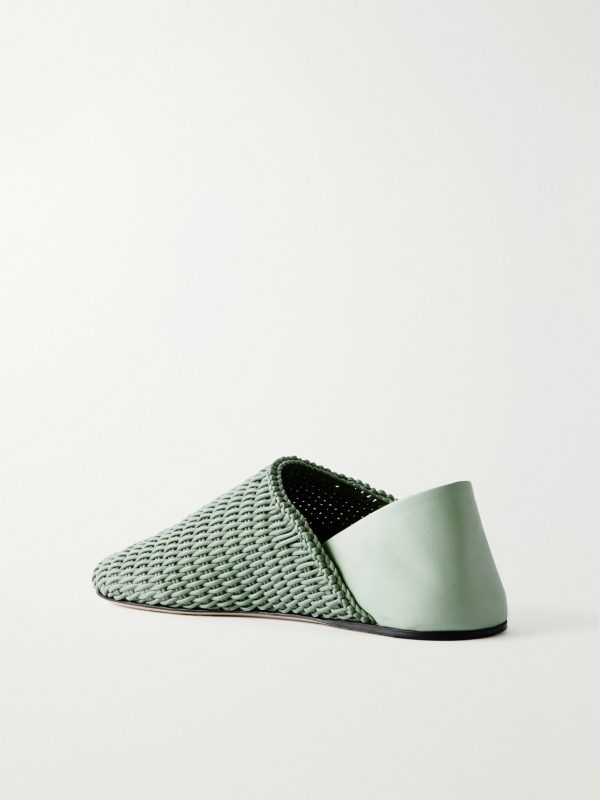 Slipper Woven-Leather Mules - BK
