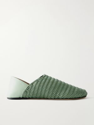Slipper Woven-Leather Mules