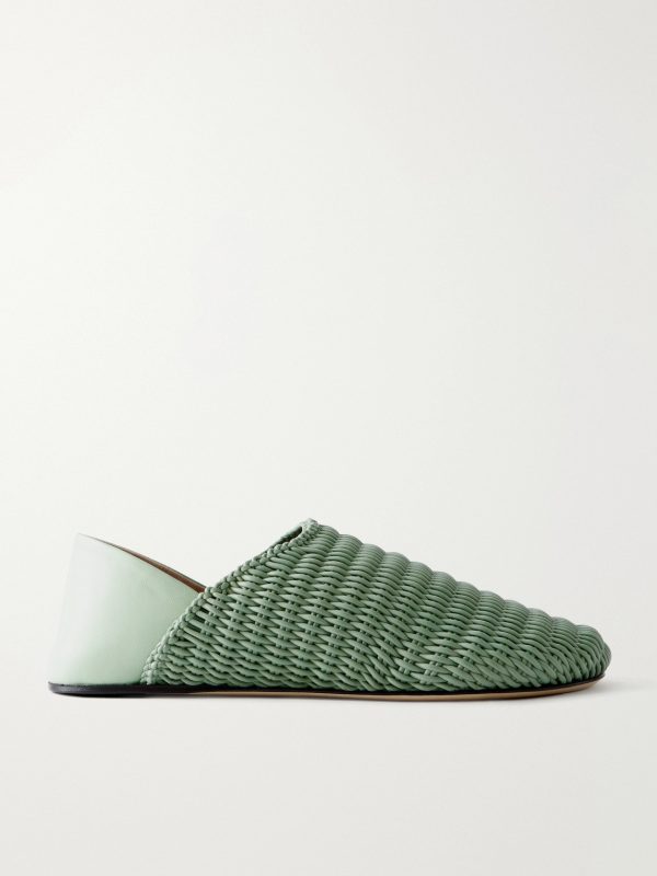 Slipper Woven-Leather Mules