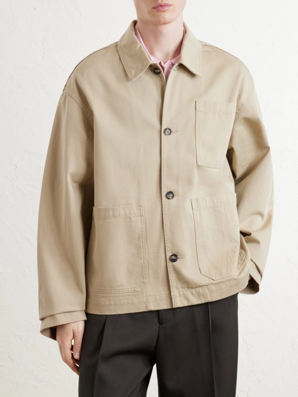 Logo-Embroidered Cotton-Twill Jacket - FR