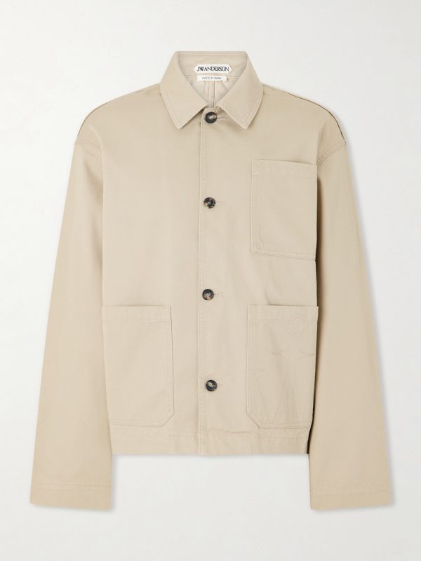 Logo-Embroidered Cotton-Twill Jacket