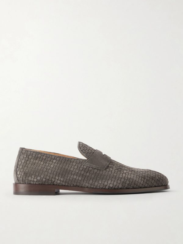 Woven Suede Penny Loafers Woven Suede Penny Loafers