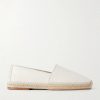 Leather-Trimmed Woven Raffia Espadrilles Leather-Trimmed Woven Raffia Espadrilles