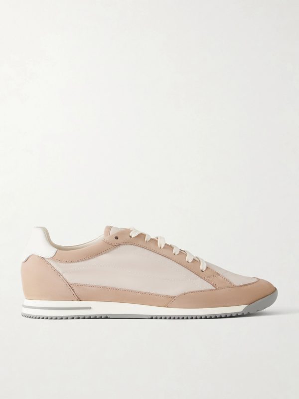 Suede-Trimmed Canvas Sneakers