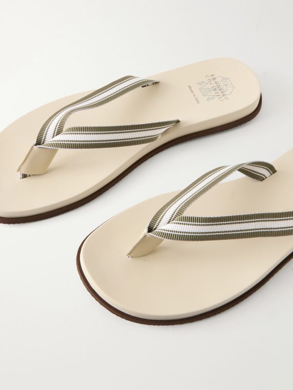 Striped Canvas Flip Flops - CU Striped Canvas Flip Flops - CU