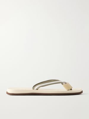 Striped Canvas Flip Flops