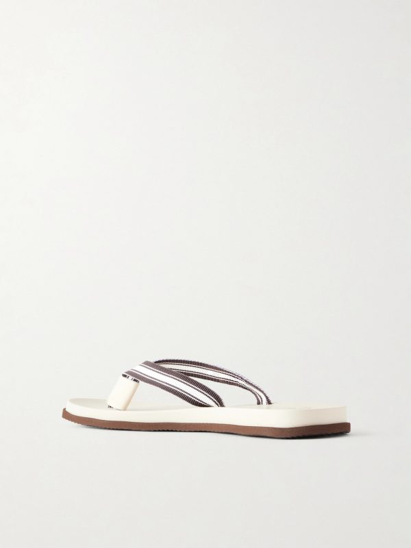 Striped Grosgrain Flip Flops - BK