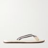 Striped Grosgrain Flip Flops
