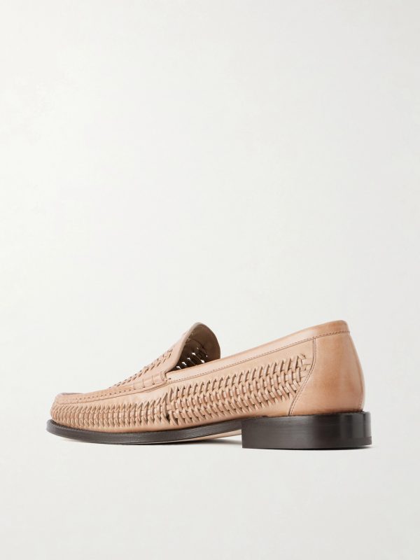 Woven Leather Loafers - BK Woven Leather Loafers - BK