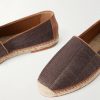 Leather-Trimmed Woven Raffia Espadrilles - CU