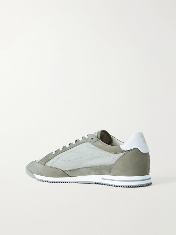 Suede-Trimmed Canvas Sneakers - BK Suede-Trimmed Canvas Sneakers - BK