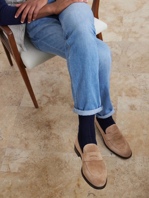 Calf Suede Penny Loafers - OU Calf Suede Penny Loafers - OU