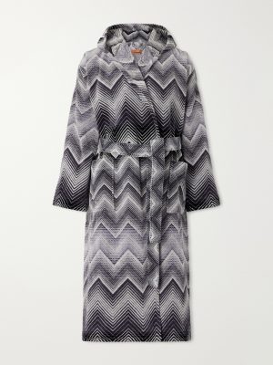 Marea Striped Cotton-Terry Hooded Robe