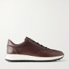 Paneled Leather Sneakers